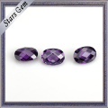 Charming Amethyst Double Checker Cut Synthetic CZ Stone